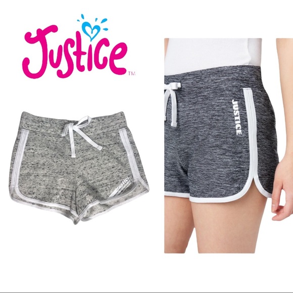 NWT Justice Active Gray & White Athletic Shorts - Picture 4 of 8